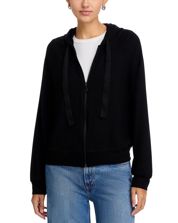 マジェスティック レディース アウター パーカー・スウェット Majestic Filatures Cashmere Zip Front Hoodie Noir|ReVida 店