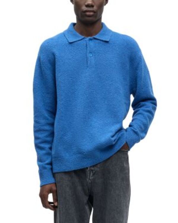 サムソ メンズ アウター 編み物・プルオーバー スポーツシャツ Samse Sanino Polo Sweater Bright Cobalt 藍緑色
