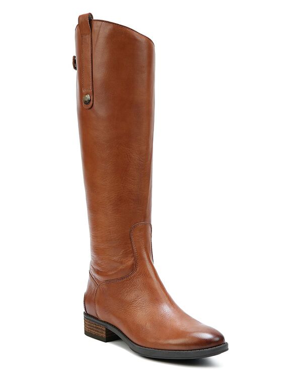 サムエデルマン レディース シューズ ブーツ・レインブーツ レザー ヒール Sam Edelman Women's Penny Round Toe Leather Low-Heel Riding Boots Whiskey