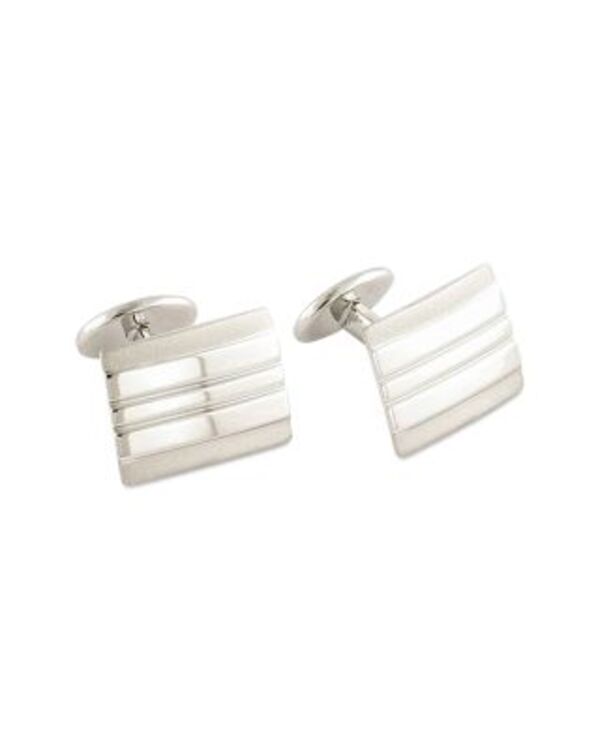 デイビッドドナヒュー メンズ アクセサリー カフスボタン Davidonahue Sterling Silver Lined Rectangular Cufflinksilver シルバー