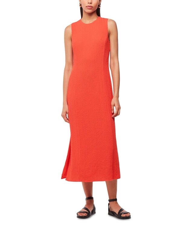 ホイッスルズ レディース トップス ワンピース ミディ Whistles Erin Textured Midi Dress Coral コーラル