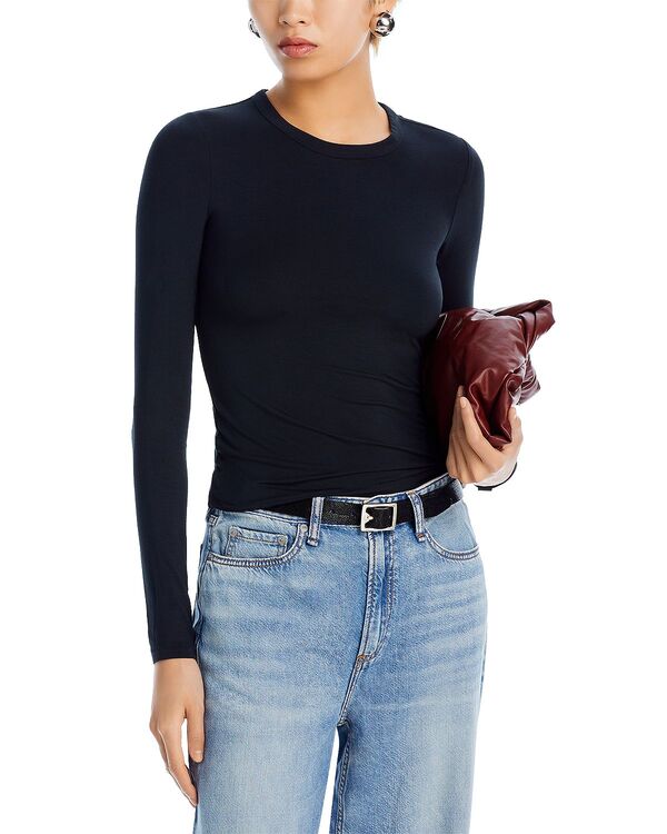 ラグアンドボーン レディース トップス Tシャツ スリムフィット rag & bone Luca Slim Fit Long Sleeve Tee Black ブラック