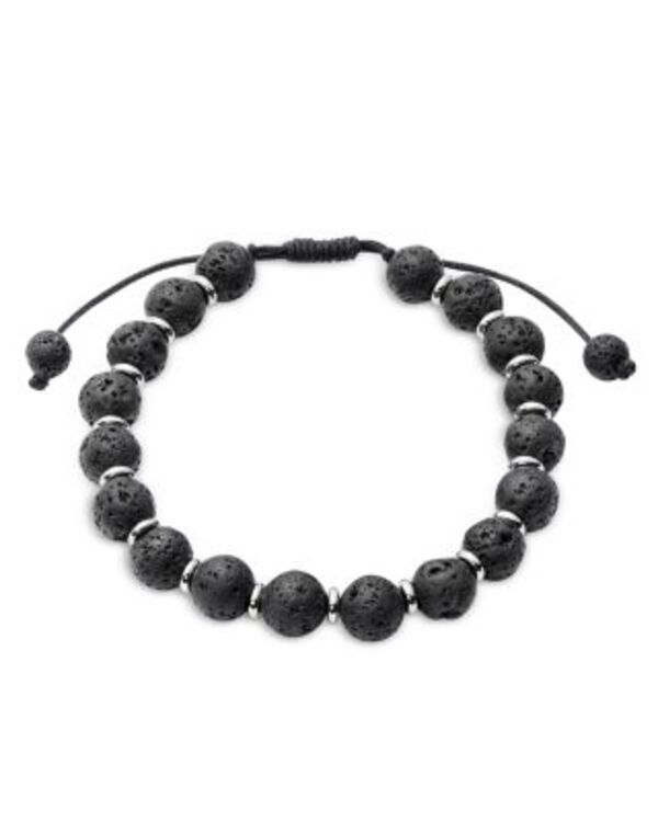 リンクアップ メンズ アクセサリー ブレスレット・バングル・アンクレット LINK UP Lava Stone Beaded Bracelet Black ブラック