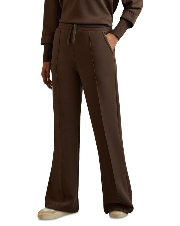 レイス レディース ボトムス カジュアルパンツ ワイドレッグ ジョガーパンツ REISS Bernie Wide Leg Joggers Chocolate チョコレート|ReVida 店