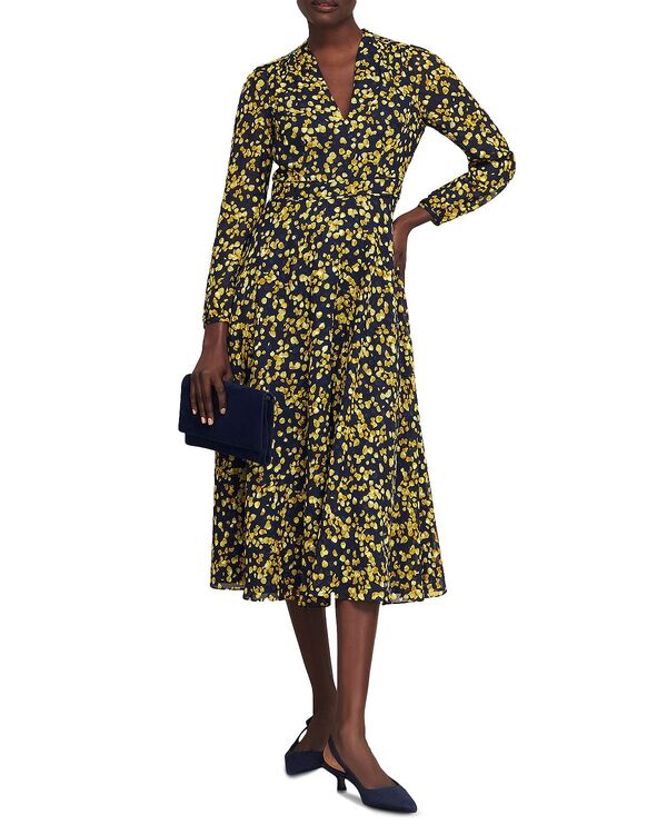 ホッブスロンドン レディース トップス ワンピース ミディ HOBBS LONDON Aurora Midi Dress Navyellow ネイビー