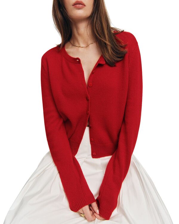 リフォーメーション レディース アウター カーディガン Reformation Clara Cashmere Cardigan Cherry