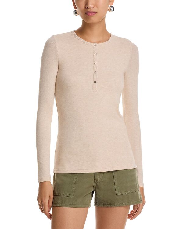 アンソニー・トーマス・メリロー レディース トップス シャツ ATM Heathered Modal Rib Long Sleeve Henley Top Soft Wheat