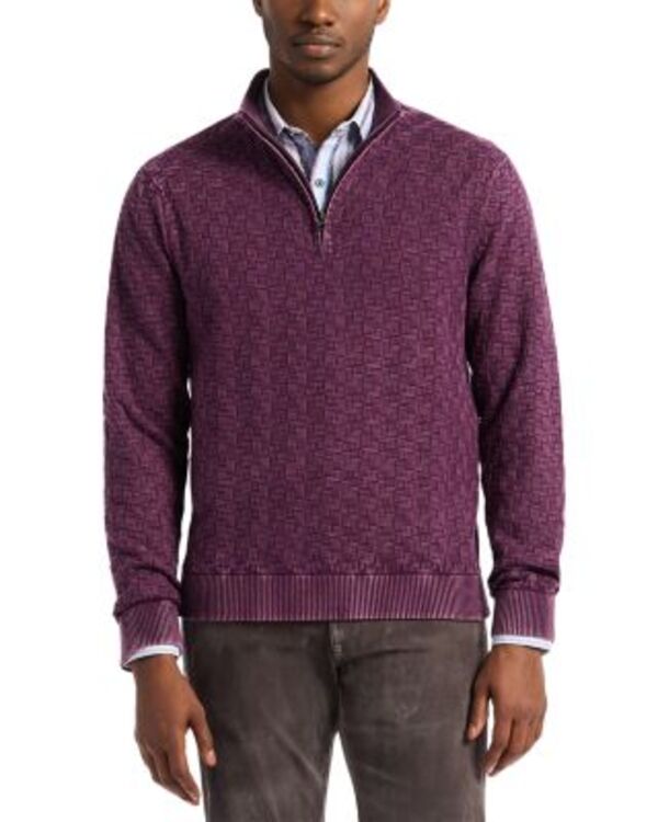 ロバートグラハム メンズ アウター 編み物・プルオーバー ハーフジップ Robert Graham Aubin Quarter Zip Sweater Dark Purple パープル