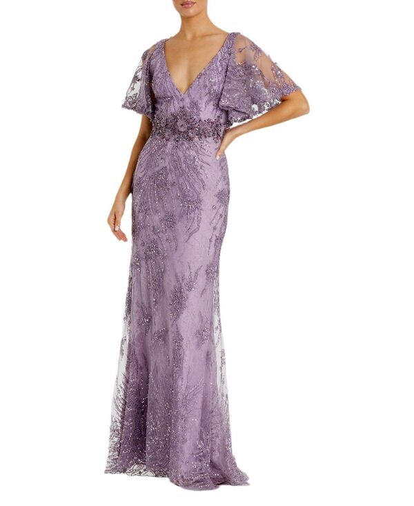 マックダガル レディース トップス ワンピース ヴィンテージ Mac Duggal Vintage Flutter Sleeveningown Vintage Lilac ライラック