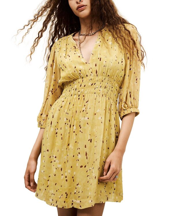 バッシュ レディース トップス ワンピース シャーリング ba&sh Kanissa Smocked Waist Dress Yellow イエロー 30,420円