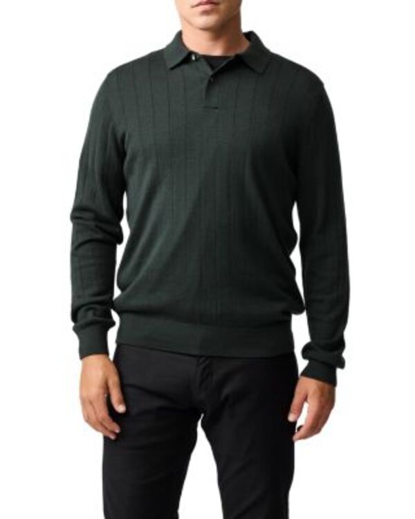 ロッドアンドグン メンズ アウター 編み物・プルオーバー スポーツシャツ 毛糸 Rodd \u0026 Gunn Murdoch Textured Wool Polo Sweater Forest フォレスト
