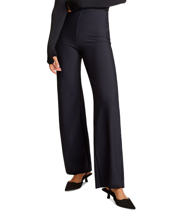 コマンドー レディース ボトムス カジュアルパンツ ワイドレッグ Commando Neoprene CEO Stripe Wide Leg Pants Navy Strip ネイビー