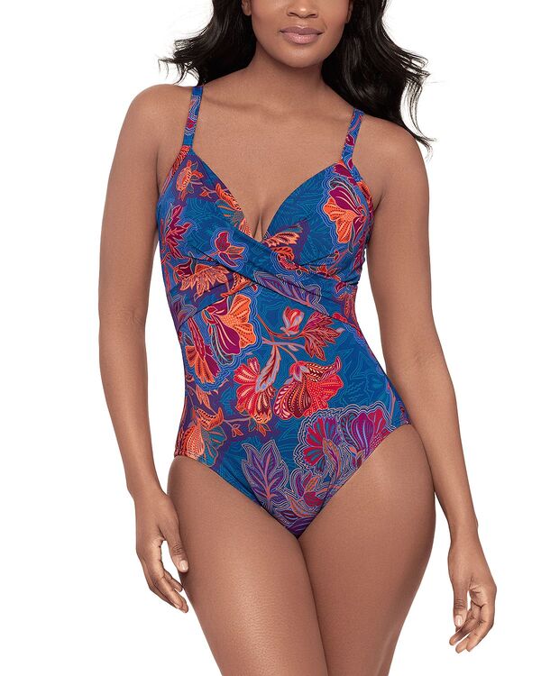 ミラクルスーツ レディース 水着 上下セット キャップ Miraclesuit Decoupage Captivate One Piece Swimsuit Multi マルチカラー|ReVida 店