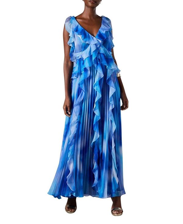 コースト レディース トップス ワンピース Vネック シフォン ノースリーブ マキシ Coast Sleeveless V-Neck Chiffon Maxi Dress Blue ブルー