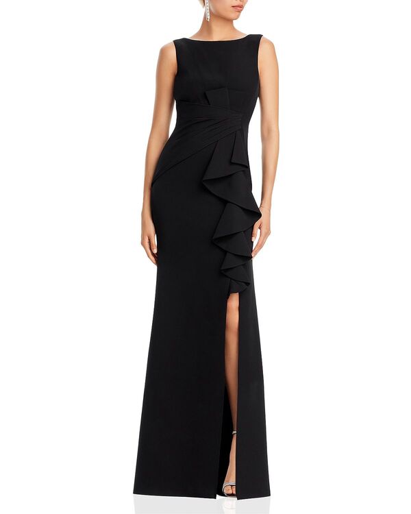 エリザジェイ レディース アンダーウェア ナイトウェア フリル ノースリーブ Eliza J Sleeveless Cascading-Ruffle Gown Black ブラック 36,920円