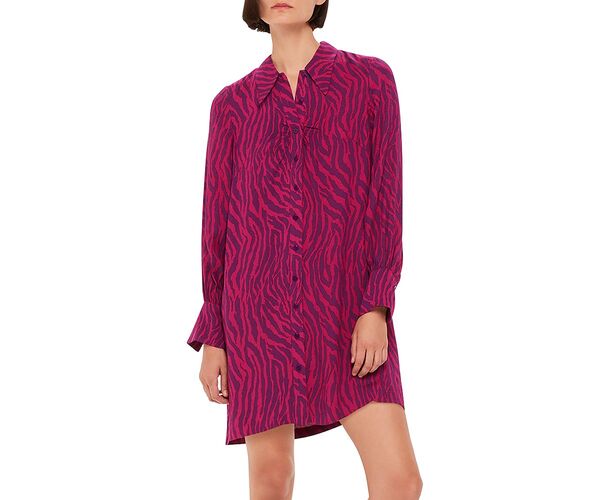 ホイッスルズ レディース トップス ワンピース Whistles Zebra Stripe Collar Dress Purple パープル