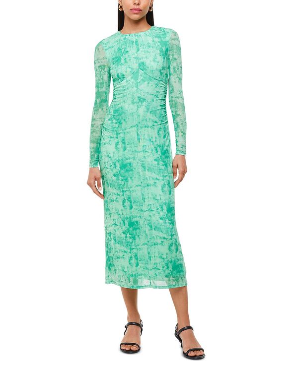 ホイッスルズ レディース トップス ワンピース プリント メッシュ Whistles Brushwork Print Mesh Dress Green/Multi グリーン