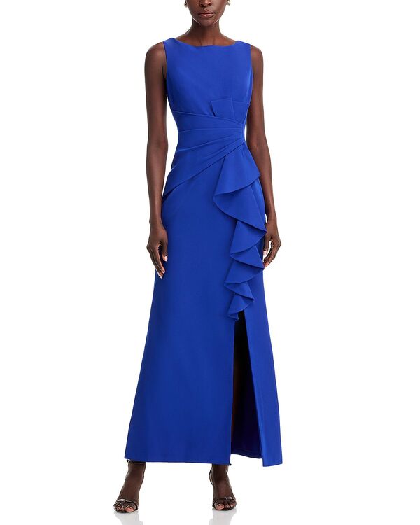 エリザジェイ レディース アンダー御召しもの ナイト爵御召しもの フラウンス ノースリーブ Eliza J Sleeveless Cascading-Ruffle Gown Cobalt 青緑色