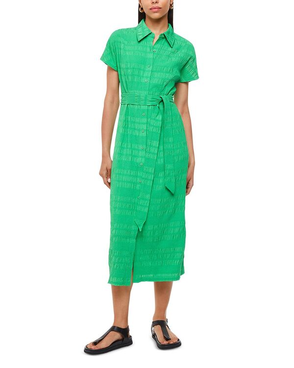 ホイッスルズ レディース トップス シャツ Whistles Millie Textured Shirt Dress Green グリーン｜ReVida 店