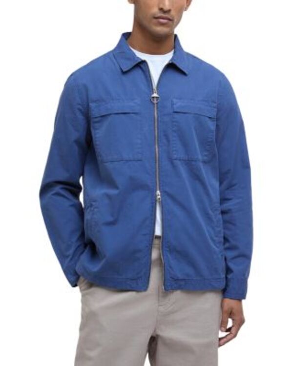 バブアー メンズ アウター 上衣・上衣 レギュラー相応う プルオーバー Barbour Glendale Regular Fit Front Zip Shirt Jacket Oceana コート・ジャケット-メンズファッション