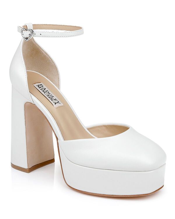 バッジェリーミシュカ レディース シューズ パンプス プラットホーム Badgley Mischka Women\u0027s Jayda II Platform Pumps White Leather 白いこと