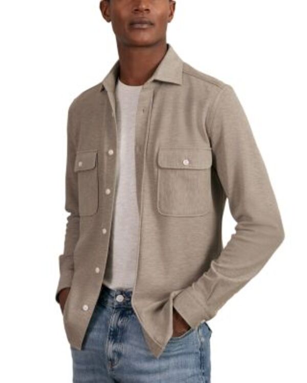 レイス メンズ トップス シャツ REISS Forsithe Textured Twin Pocket Overshirt Oatmeal Brown ブラウン