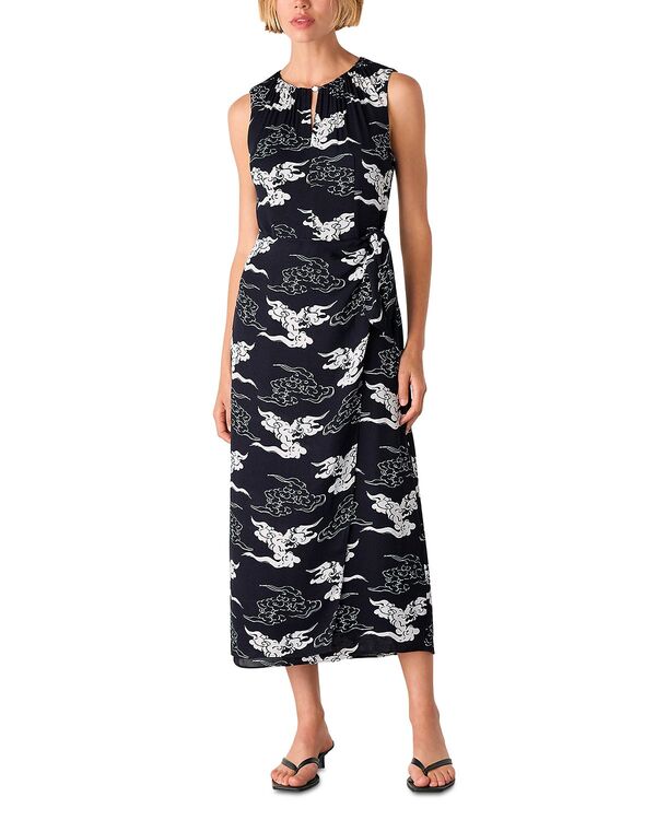 ホイッスルズ レディース トップス ワンピース ミディ Whistles Cloud Tie Waist Midi Dress Navy/multi ネイビー
