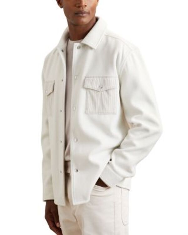 レイス メンズ トップス シャツ REISScottwin Pocket Overshirt Off White オフホワイト