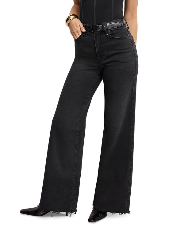グッドアメリカン レディース ボトムス デニムパンツ ジーンズ Good American Softech Good Waist Palazzo Jeans in Black391