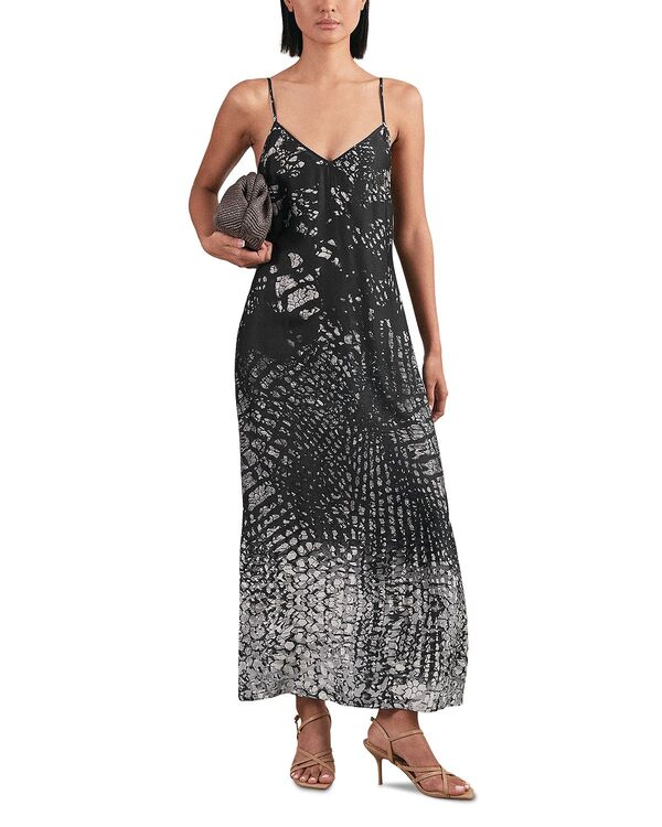 レイス レディース トップス ワンピース プリント REISS Printed Slip Dress Navy ネイビー