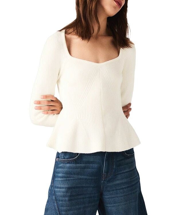マージュ レディース アウター ニット・セーター Maje Melun Peplum Sweater Ecru エクリュ