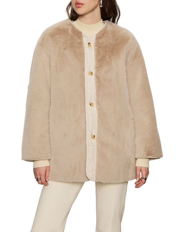 駆け込み寺 レディース アウター 上衣・上衣 Sanctuary Reversible Faux Fur Liner Jacket Almond Cream 皮膚軟化剤