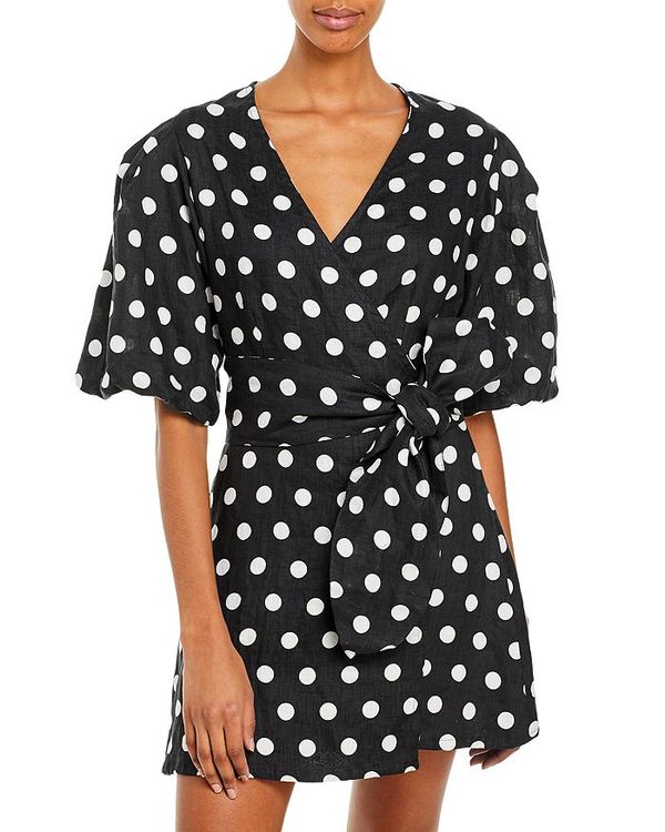 格安即決 楽天市場 フェイスフルザブランド レディース ワンピース トップス Godiva Polka Dot Wrap Dress Emelda Dot Print Black Revida 楽天市場店 コンビニ受取対応商品 Secom Com Uy