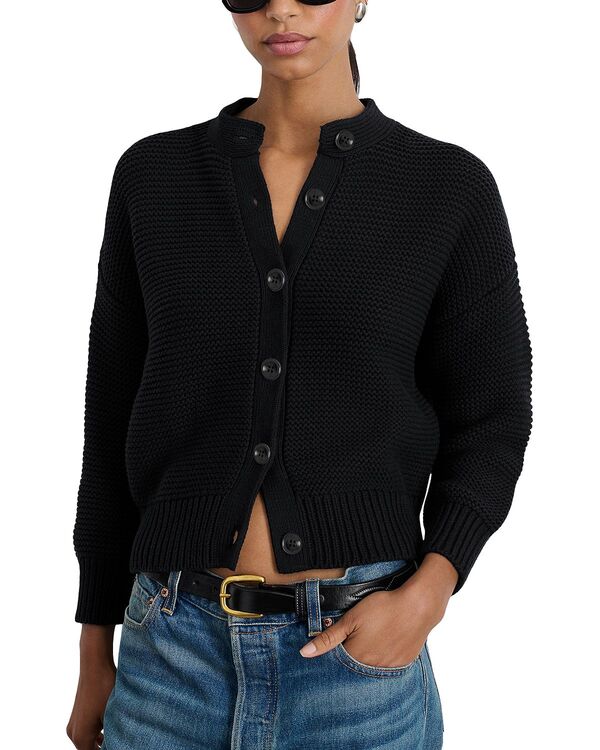 アレックスミル レディース アウター ニット・セーター クルーネック コットン カーディガン Alex Mill Nico Crewneck Cotton Cardigan Black ブラック