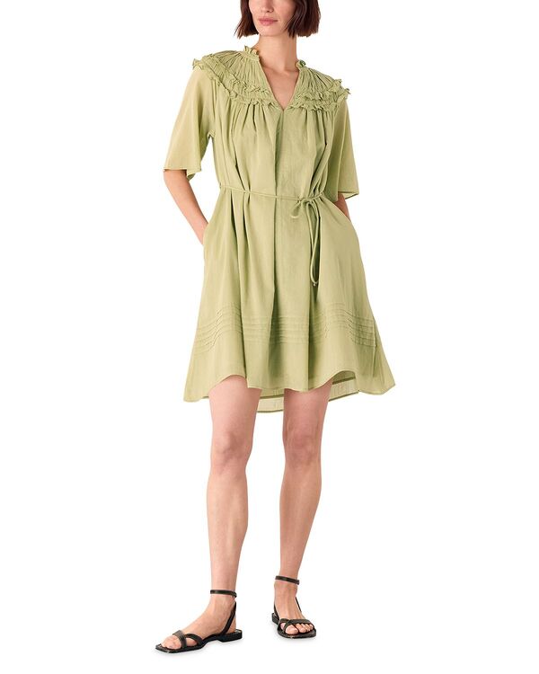 ホイッスルズ レディース トップス ワンピース ミニ Whistles Frill Mini Dress Khaki カーキ|ReVida 店
