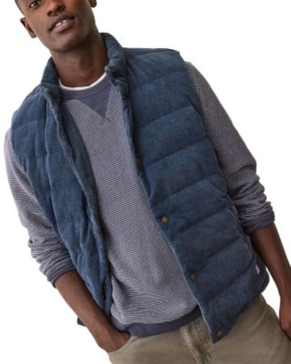 マリーン レイヤー メンズ アウター ベスト Marine Layer Palisades Cord Vest Washed Indigo インディゴ