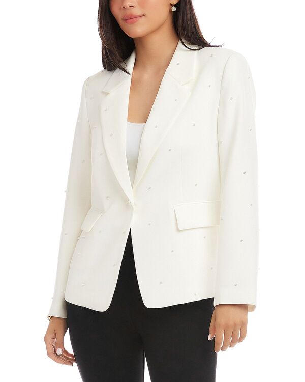 カレンケーン レディース アウター ジャケット・ブルゾン ブレザー Karen Kane Faux Pearl Embellished Blazer Off White オフホワイト