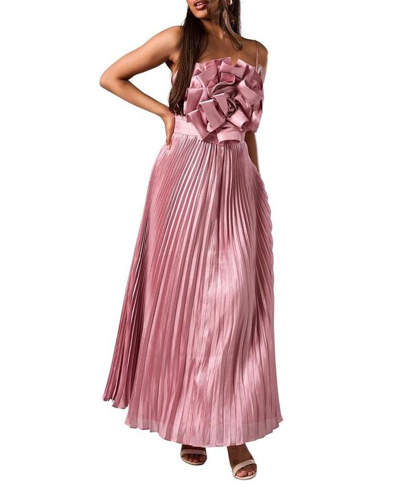 コースト レディース トップス ワンピース プチ プリーツ トール Coast Petite Metallic Pleated Corsage Dress Pink ピンク
