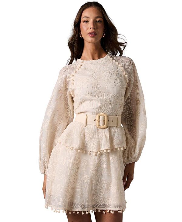 コースト レディース ボトムスカート ティアード Coast Long Sleeve Tiered Skirt Beltedress Cream クリーム
