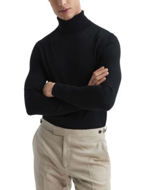 レイス メンズ アウター ニット・セーター ウール REISS Caine Wool Roll Neck Sweater Black ブラック