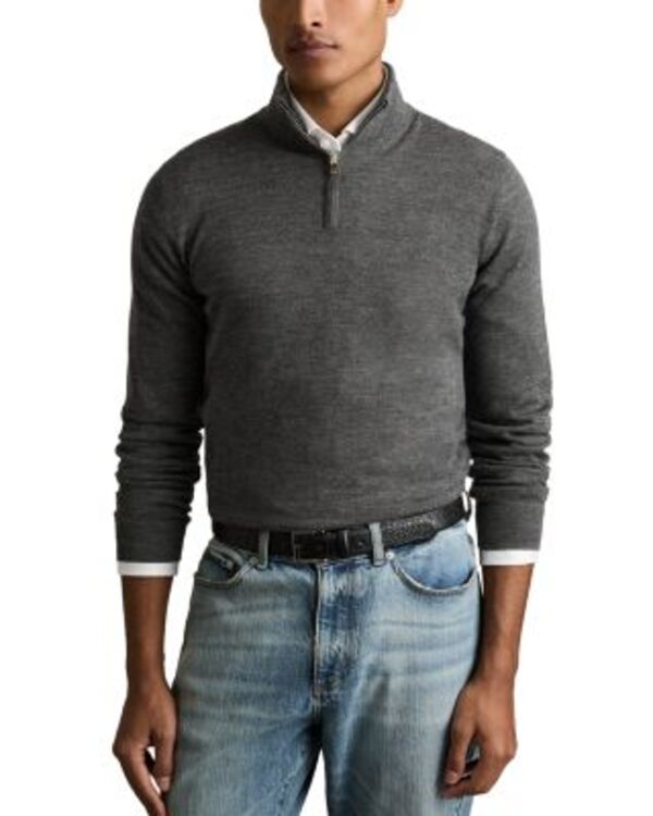 レイス メンズ アウター ニット・セーター ハーフジップ ウール REISS Blackhall Quarter Zip Wool Sweater Derby Grey グレー｜ReVida 店