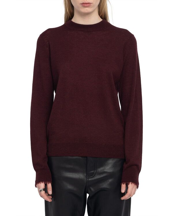 ザディグ エ ヴォルテール レディース アウター ニット・セーター クルーネック Zadig & Voltaire Ivy Cashmere Crewneck Sweater Burgundy バーガンディ