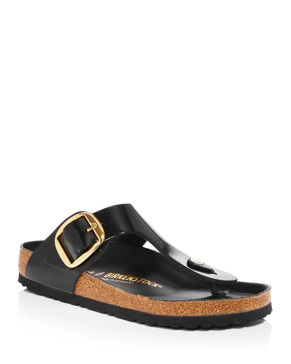 ビルケンシュトック レディース シューズ サンダル Birkenstock Women's Gizehigh Shine Big Buckle Thong Sandals High Shine Black/Gold ブラック|ReVida 店