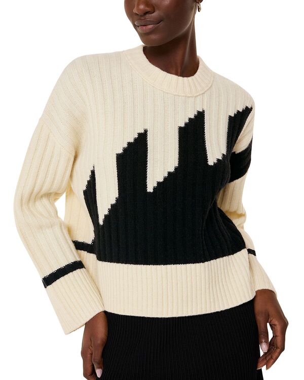 ホイッスルズ レディース アウター ニット・セーター クルーネック ウール グラフィック Whistles Graphic Intarsia Wool Blend Crewnecknit Sweater Ivory/Multi アイボリー