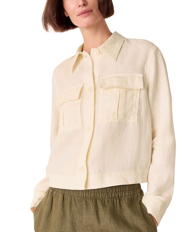 ホイッスルズ レディース アウター ジャケット・ブルゾン リネン Whistles Abby Linen Casual Jacket Ivory アイボリー｜ReVida 店