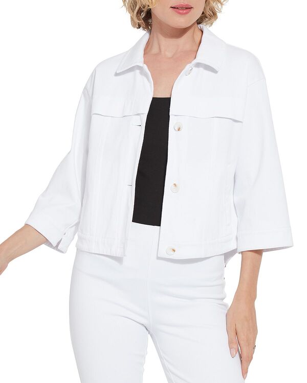 リジー レディース アウター ジャケット・ブルゾン デニム Lyss Remi Three Quarter Sleeve Denim Jacket White ホワイト|ReVida 店