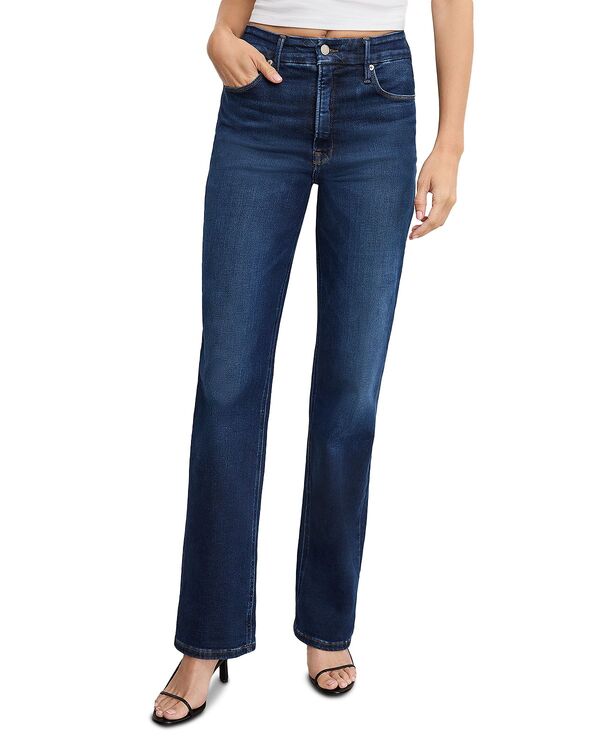 グッドアメリカン レディース ボトムス デニムパンツ ジーンズ Good American Softech Good True High Rise Straight Jeans indigo572 Indigo572｜ReVida 店