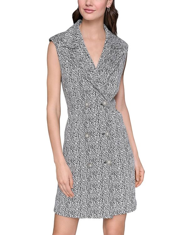 カール ラガーフェルド レディース アウター ジャケット・ブルゾン KARLAGERFELD PARIS Abstract Jacquard Jacket Dress Black/Soft White ホワイト