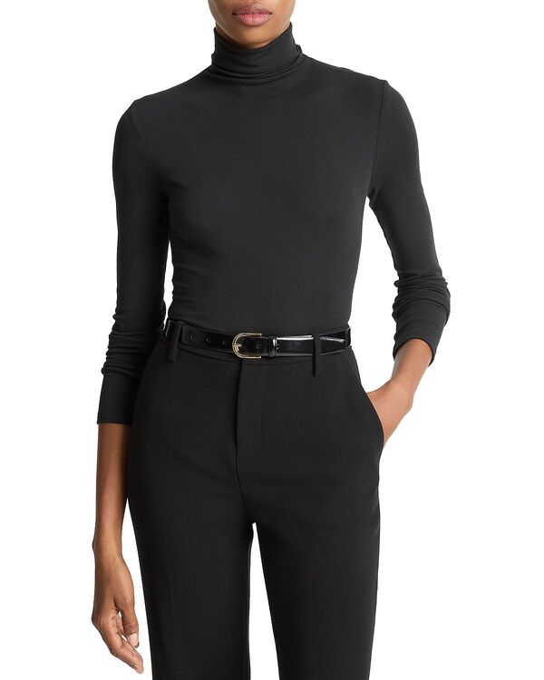 ヴィンス レディース トップス シャツ タートルネック Vincessentialong Sleeved Turtleneck Top Black ブラック｜ReVida 店