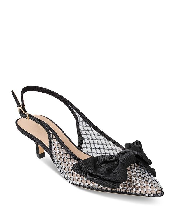 ジャックロジャース レディース シューズ パンプス 踵 Jack Rogers Women\u0027s Debra Embellished Kitten Heel Slingback Pumps Black/Black 黒いこと